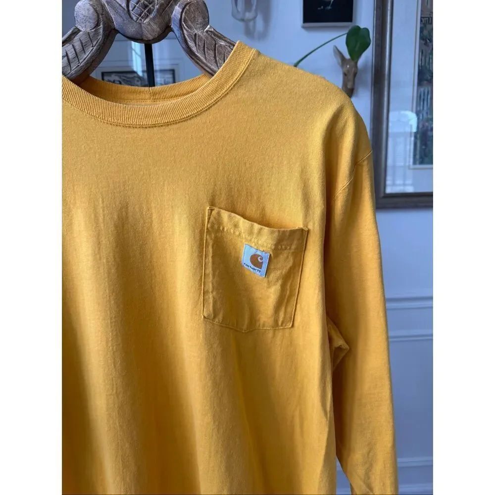 Carhartt Loose Fit Long Sleeve Goldenrod Yellow T-shirt L